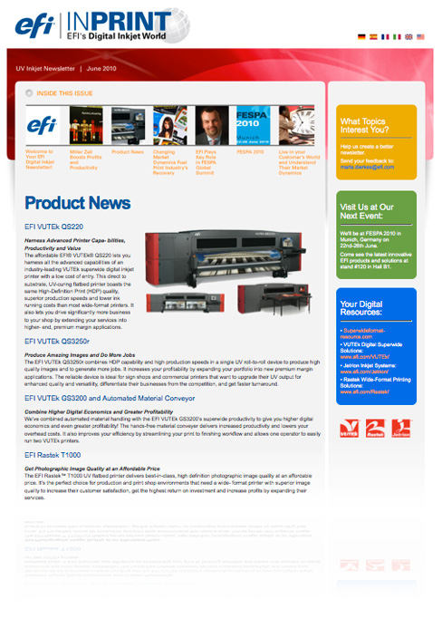 EFI Newsletter Artwork and Development